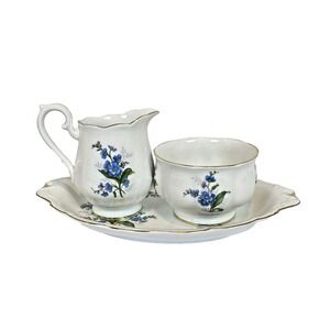 Royal Albert Forget Me Not Sugar Creamer and Undertray Vintage Bone‎ China